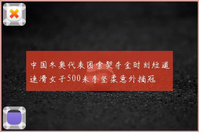中国冬奥代表团索契夺金时刻短道速滑女子500米李坚柔意外摘冠